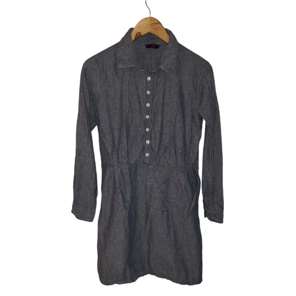 WB women's denim long sleeve midi dress size M